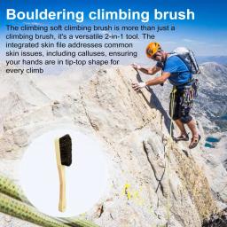 Removedor de calos ecológico para escaladores, escova de escalada, cerdas macias, removedor com madeira de faia para Bouldering, 2 em 1 - Image 6