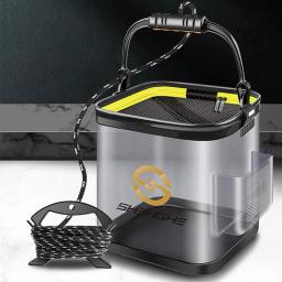 Caixa de Pesca Dobrável Transparente, Peixe Vivo Balde, Suprimentos Multifuncionais para Pescador, EVA, 7L, 12L - Image 3