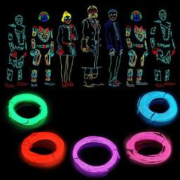 Luzes de Neon Flexíveis com USB, Cabos Luminescentes EL, Impermeável, Festa DIY, Luz Decorativa Atmosférica, Faixa de LED, 1m, 3m, 5m - Image 2