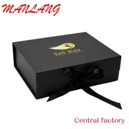 Fecho magnético Folding Caixas de presente com alça de cetim, Caixas De Seda, Handmade Papel Rígido, Logotipo Personalizado, Peruca Banda Caixas - Image 5