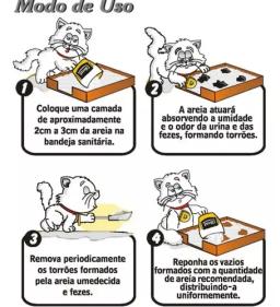 Areia Higiênica para Gato Tradicional, Artigos Sanitários, 2kg, 3un - Image 3