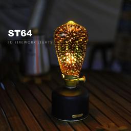 Lâmpadas incandescentes LED para decoração de férias, efeito de fogos de artifício 3D, lâmpada retro vintage, E27, AC 110V, 220V, G80, G125 - Image 3