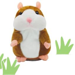 Brinquedo de pelúcia macio animal boneca som andando falando registro hamster brinquedo - Image 5