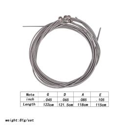 Cordas de baixo guitarra corda aço peças elétricas acessórios carbono inoxidável conjunto metal flatwound substituição níquel - Image 2