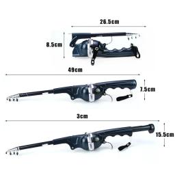 Vara De Pesca Dobrável com Linha De Carretel Combo, Bolso Portátil, Jogando Rocha Telescópica, Dobrável Mini Viagem Rod para Peixe, Alta Qualidade - Image 2