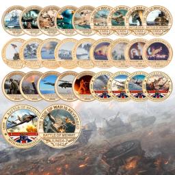 Conjunto de moedas comemorativas da guerra mundial, lembrança militar, presente colecionável para veterano, guerra mundial - Image 1