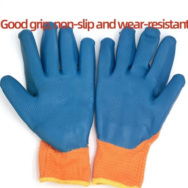 Luva Protetora de Látex Masculina com Nylon Flexível ou Poliéster - 1 Par de Segurança Profissional