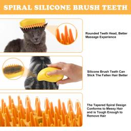 Escova a vapor para gato e cão, pulverizador elétrico para massagem, pet grooming ferramenta, 3 em 1 pente de massagem - Image 3
