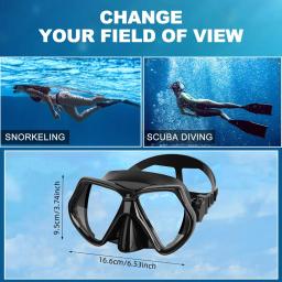Máscara de snorkel óculos de natação treinamento de mergulho saia tubo silicone temperatura lente de vidro anti-vazamento anti-nevoeiro ampla vista alça ajustável - Image 6
