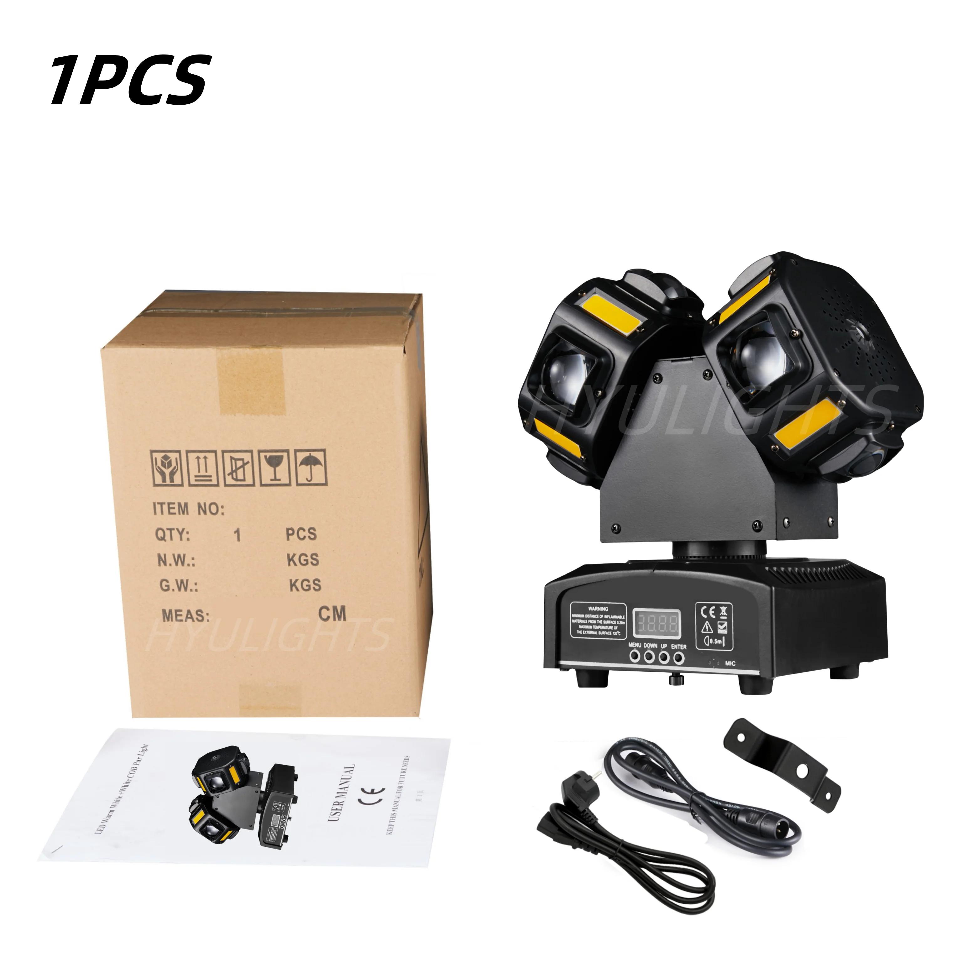 Cabeça dupla LED Beam e Strobe e Laser, 3in 1 cabeça móvel, vermelho dourado brilhante e verde, efeito estrela do laser, 140W, 8x12W, RGBW, 8x5W - Image 1