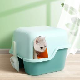 Bandeja de areia de gato totalmente fechada, tipo corredor grande, prova de odor, banheiro, sandbox de gatos, design flip-top, suprimentos para animais - Image 3