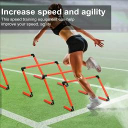 2 pçs velocidade agilidade obstáculo altura ajustável esportes correndo fitness obstáculo melhora a força futebol basquete equipamentos de treinamento - Image 3