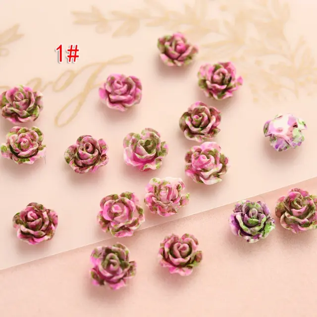 Cabochões de Mini Resina Floral 6mm/8mm para Acessórios Retro em Joias e Decoração de Unhas - 100 Peças por Lote