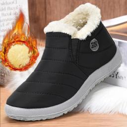 Botas masculinas de neve ao ar livre sapatos masculinos plus size botas de inverno sapatos de pelúcia botas masculinas à prova dwaterproof água calçados masculinos sapatos de trabalho - Image 1