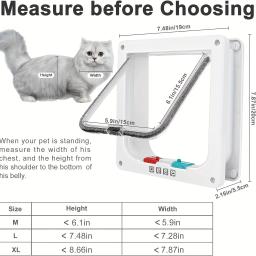 Porta de acesso bidirecional para cães e gatos, segura e conveniente, multifuncional - Image 3