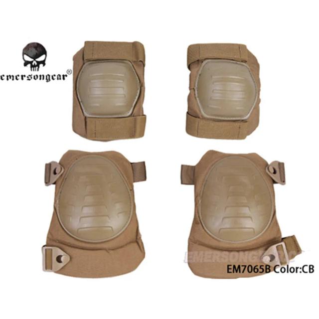 Joelheiras Protetoras Emerson: Armaduras Almofadadas com Tiras de Neoprene nas Cores Preto, Oliva e MC Coyote