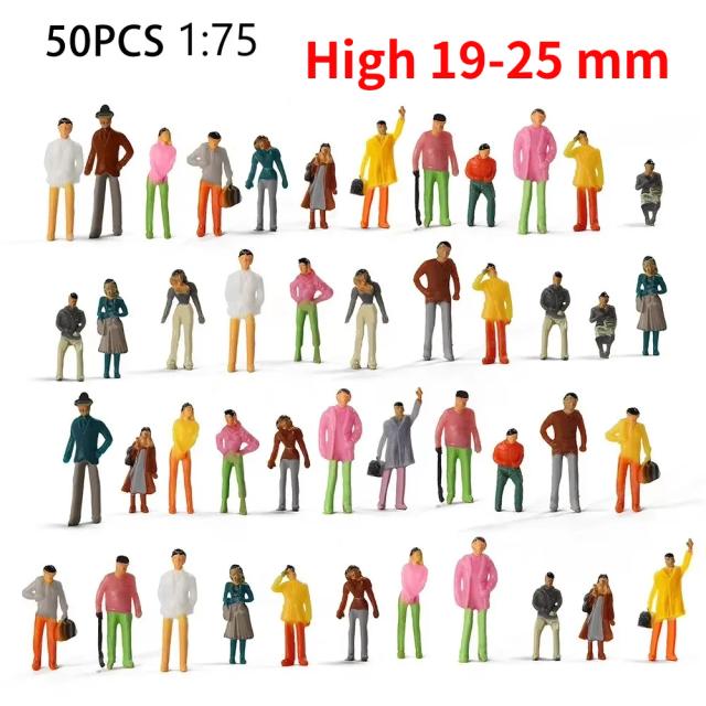 Figuras em Miniatura 1:75 Pintadas 50 Peças