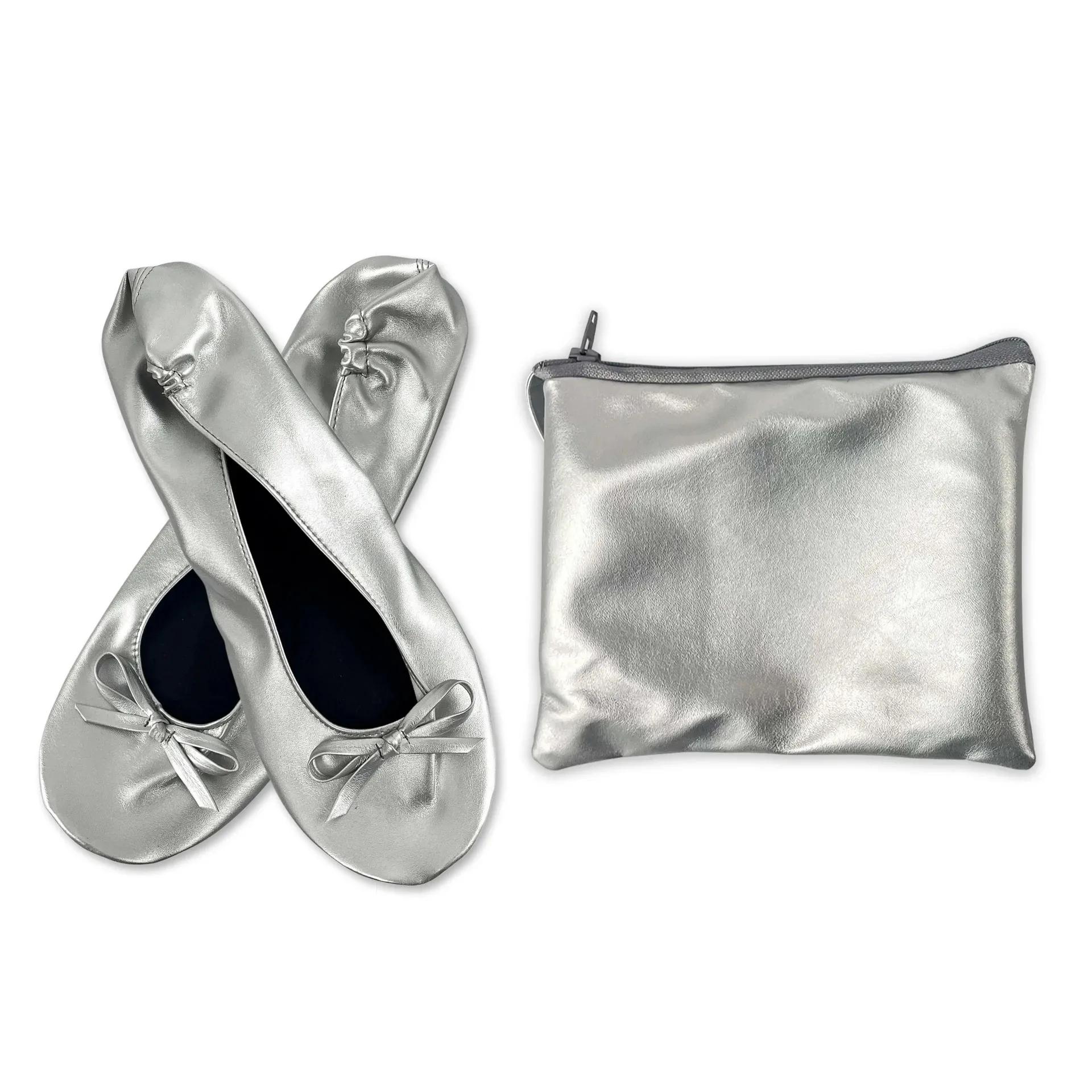 Depois de patry sapatos dobráveis ballet flats portátil viagem dobrável sapato baile de formatura apartamentos roll up para sapatos de festa de casamento nupcial - Image 1