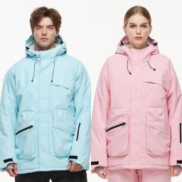 Jaqueta de neve impermeável à prova de vento para homens e mulheres, jaquetas de snowboard, fantasias de inverno ao ar livre, casaco de esqui de alta qualidade 2025 - Image 2
