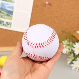 Bolas de beisebol artesanais para prática masculina, bolas brancas para crianças, treinamento físico, bola de jogo em equipe, 7cm - Image 2