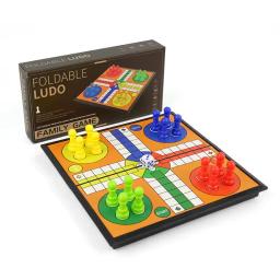 Ludo jogo conjunto estratégia jogo interação pai com tabuleiro dobrável viagem família jogo para festa brinquedo interativo jogo de tabuleiro - Image 3