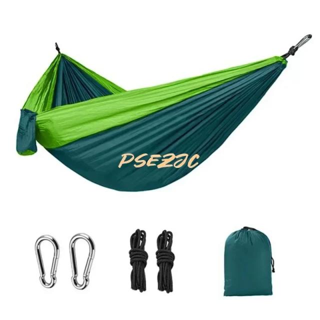 Hammock Portátil Parachute para Camping ao Ar Livre, Ideal para Dois Pessoas, 270x140cm