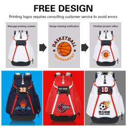 Mochila De Basquete Personalizado Com Logotipo, Compartimento De Sapato Independente, Saco De Viagem, Saco De Treinamento De Esportes, Impresso Nome Padrão - Image 2