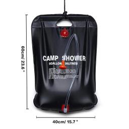 Portátil e dobrável Energia Solar Shower Bag, Acampamento ao ar livre aquecida, PVC Viagem Van, Acessórios Caravana, Camper Trailer, 20l - Image 3