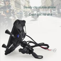 Suporte do telefone da bicicleta para a motocicleta universal celular titular bicicleta guiador clip stand GPS com suporte do carregador USB - Image 2