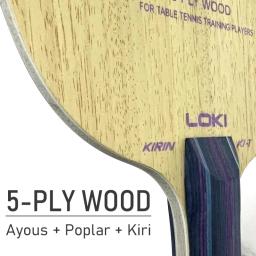 Loki k1 t lâmina de tênis de mesa 5 nível de entrada madeira lâmina de ping pong leve raquete de pingue-pongue montada com rxton 1 borrachas douradas - Image 3
