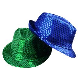 Chapéu de jazz com lantejoulas glitter para homens e mulheres, adorno de performance, chapéus brilhantes, dança show, festa hip hop, dramatização, 1pc - Image 6