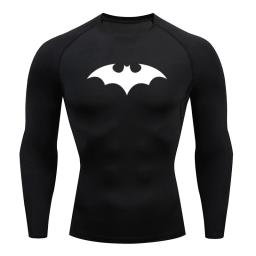 Camiseta de Compressão Manga Longa Masculina, Top Fitness, Esportes Corrida, Secagem Rápida, Treinos, Meia-calça, Músculo, MMA - Image 1