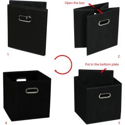 Caixa De Armazenamento De Armário Dobrável Para Roupas, Armário Dobrável Fivela De Metal Aberto, Organizador De Gaveta Quadrada - Image 3