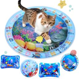 Water Playing Mat for Cat, Sensory Play Mat para Cat, PVC, Ocean Fish Crawling Induction, Brinquedo interativo - Image 1
