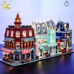Huiqibao brinquedos moc cidade canto café arquitetura estilo vista de rua micro blocos de construção para crianças tijolos de construção - Image 1