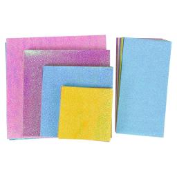 Papel de Origami Quadrado Brilhante, Dobrável com Glitter Lateral Único, Papel de Cor Sólida, Artesanato Handmade Scrapbooking, Decoração DIY Wrap, 50Pcs - Image 6