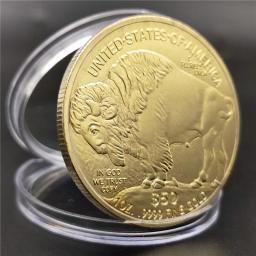 1pc American Buffalo Golden Coin: Uma Medalha Comemorativa Única em Honra a Cabeça do Velho Buffalo! - Image 5