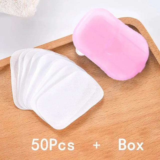Sabonete em Papel Portátil para Banho - Folhas Perfumadas e Práticas para Viagens e Uso ao Ar Livre