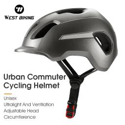 West biking urbano lazer commuter capacete moldagem integrada anti-colisão ciclismo capacetes de segurança confortável respirável unisex - Image 1