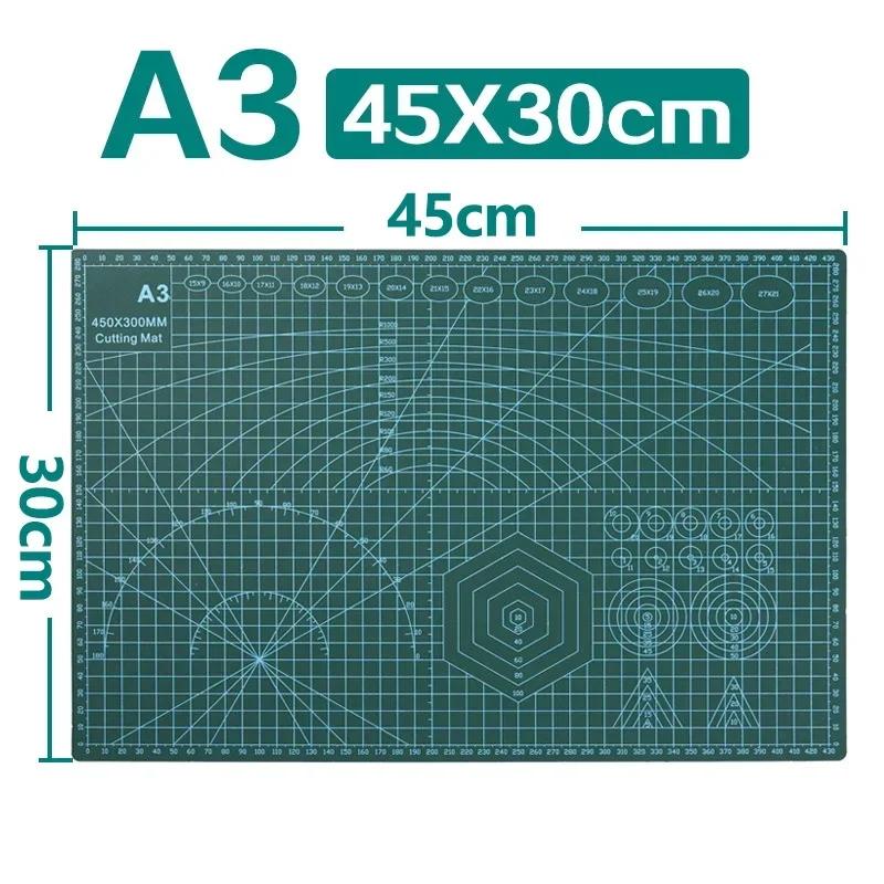 Tapete de Corte Dupla Face Grande A3/A4 Auto Cura para Artesanato e Costura - Silhueta Verde