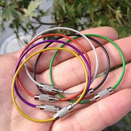 5 pçs colorido edc chaveiro mosquetão de aço inoxidável titular chave ferramentas ao ar livre fio chaveiros cabo corda parafuso bloqueio chaveiro - Image 2