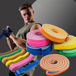 Faixas da resistência do látex de 208cm exercitam a faixa elástica para a força dos esportes puxe acima o equipamento da aptidão do pilates do workout da faixa da assistência - Image 2