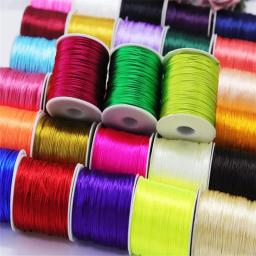 Poliéster Nylon Cabos String, Satin Rattail Corda, Chinês Knot Cord, DIY Pulseira, Jóias Fazendo Suprimentos, 1mm, 50 Metros - Image 1