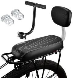 Criança assento traseiro da bicicleta universal almofada do assento traseiro com encosto com alça apoio de braço pedal ciclismo acessórios - Image 2