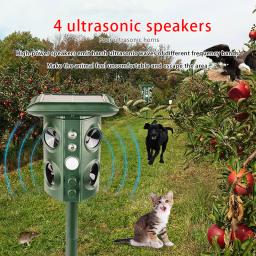 Repelente animal ultra-sônico alimentado solar ao ar livre, pombo Scarer, à prova d'água cão gato ratos, jardim sensor infravermelho repelente - Image 1