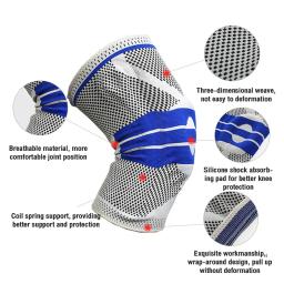 Joelheira com almofadas de silicone Protetor de compressão para esportes de fitness Basquete Voleibol Corrida【1PC】 - Image 2