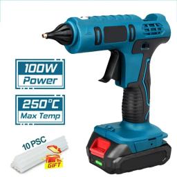 Cordless elétrica Hot Melt pistola de cola, cola em bastão, soldagem Hot Air Gun, Home Artesanato DIY, Makita bateria 18V, 11mm, 100W - Image 1