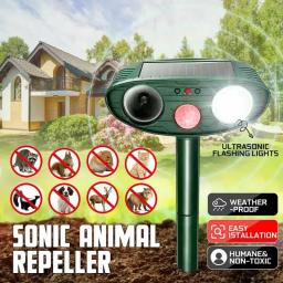 Ultrasonic Solar Animal Repelente, Pest Repeller, Alimentado, À prova d'água, Outdoor Forrepelling Moles, ratos, cobras - Image 2