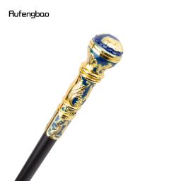 Luxo Single Joint Walking Stick, Punho Redondo, Bastão Decorativo, Halloween Crosier, Azul, Dourado, Cosplay Party, 93cm - Image 2