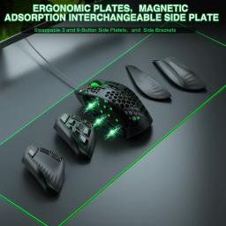 Soluaka sm809 mouse para jogos com fio, 16 botões laterais, 22800 dpi, programável, macro mmo, gamer paw3311, favo de mel, ergonômico, rgb - Image 5